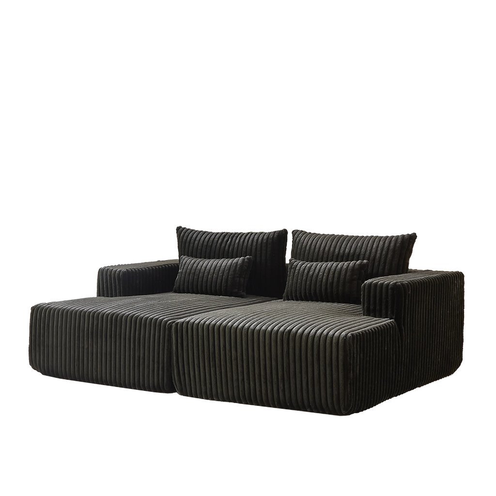 87" Oversized Sectional Lounge Chaise ,No Assembly Required,Cloud Sangria Beech