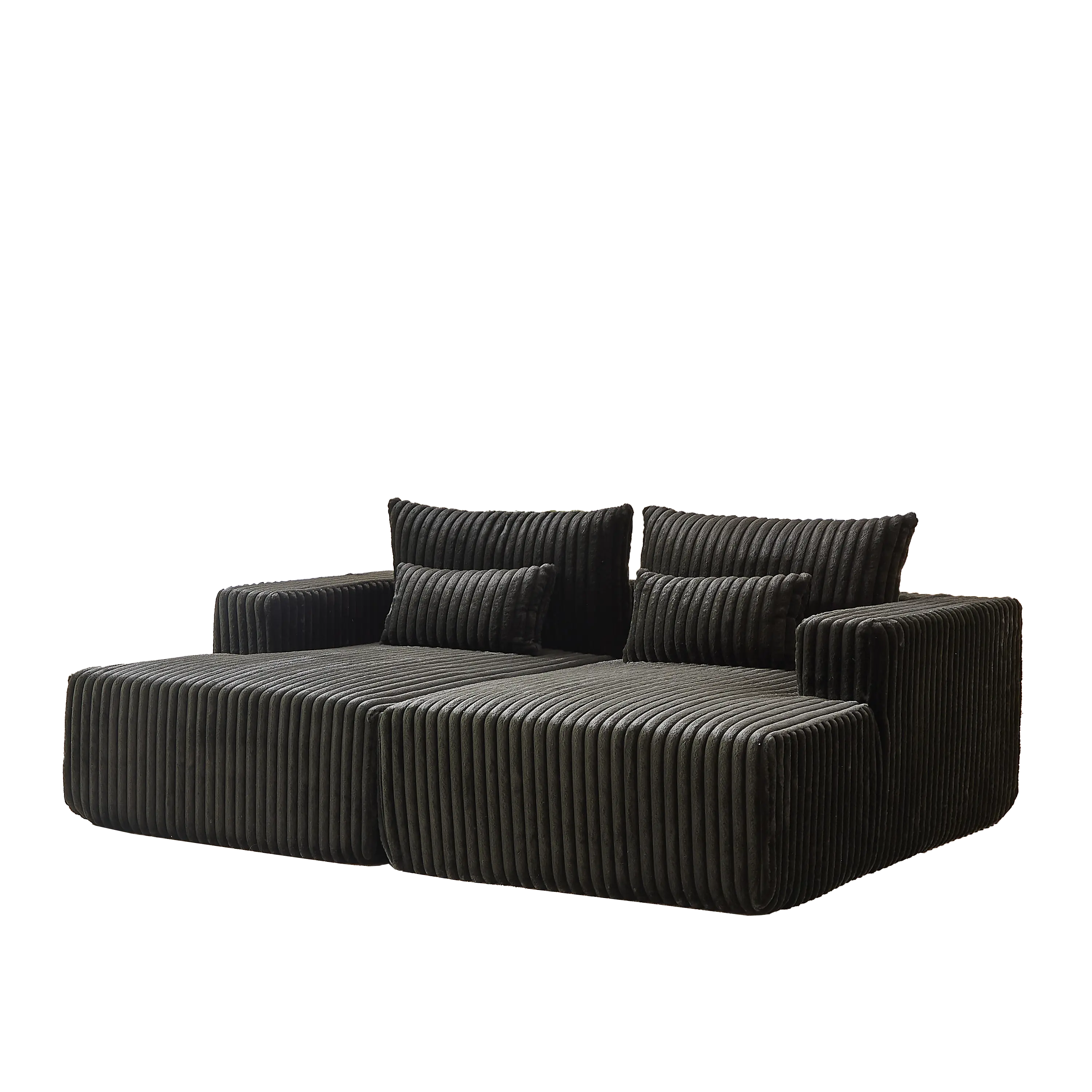 87" Oversized Sectional Lounge Chaise ,No Assembly Required,Cloud Sangria Beech