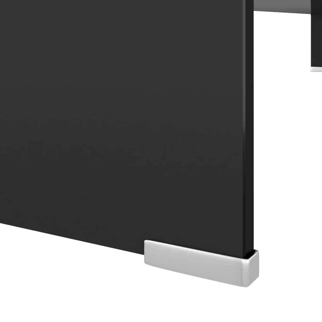 TV Stand/Screen Riser Glass Black 110x30x13 cm