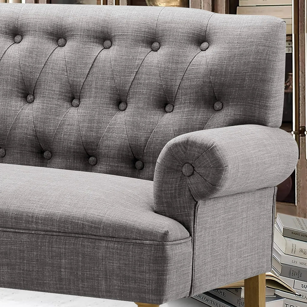 Dove Gray Loveseat Sofa for Living Room Peach Maple