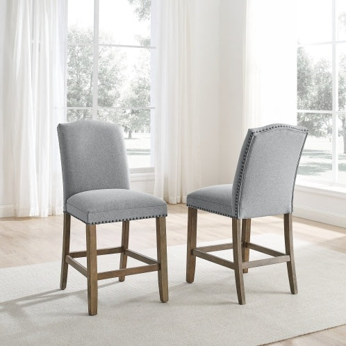 Grayson - Counter Chair With Nailhead Dark Gray