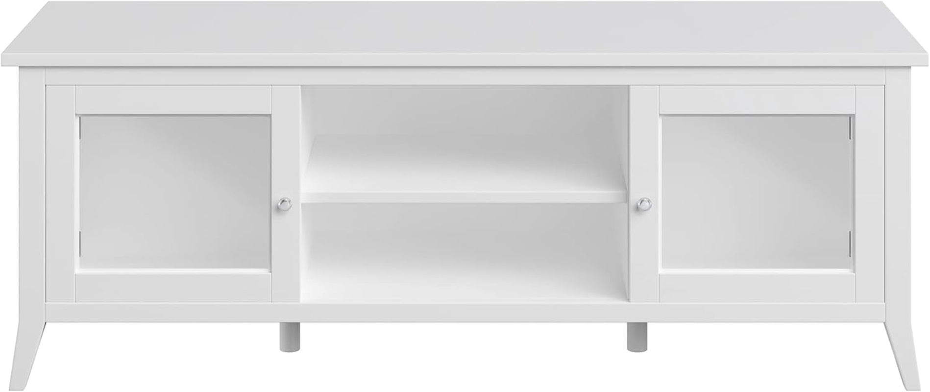 TV Stand - 55-Inch Storage Cabinet with 2 Cubbies and 2 Shelves - Peach Maple