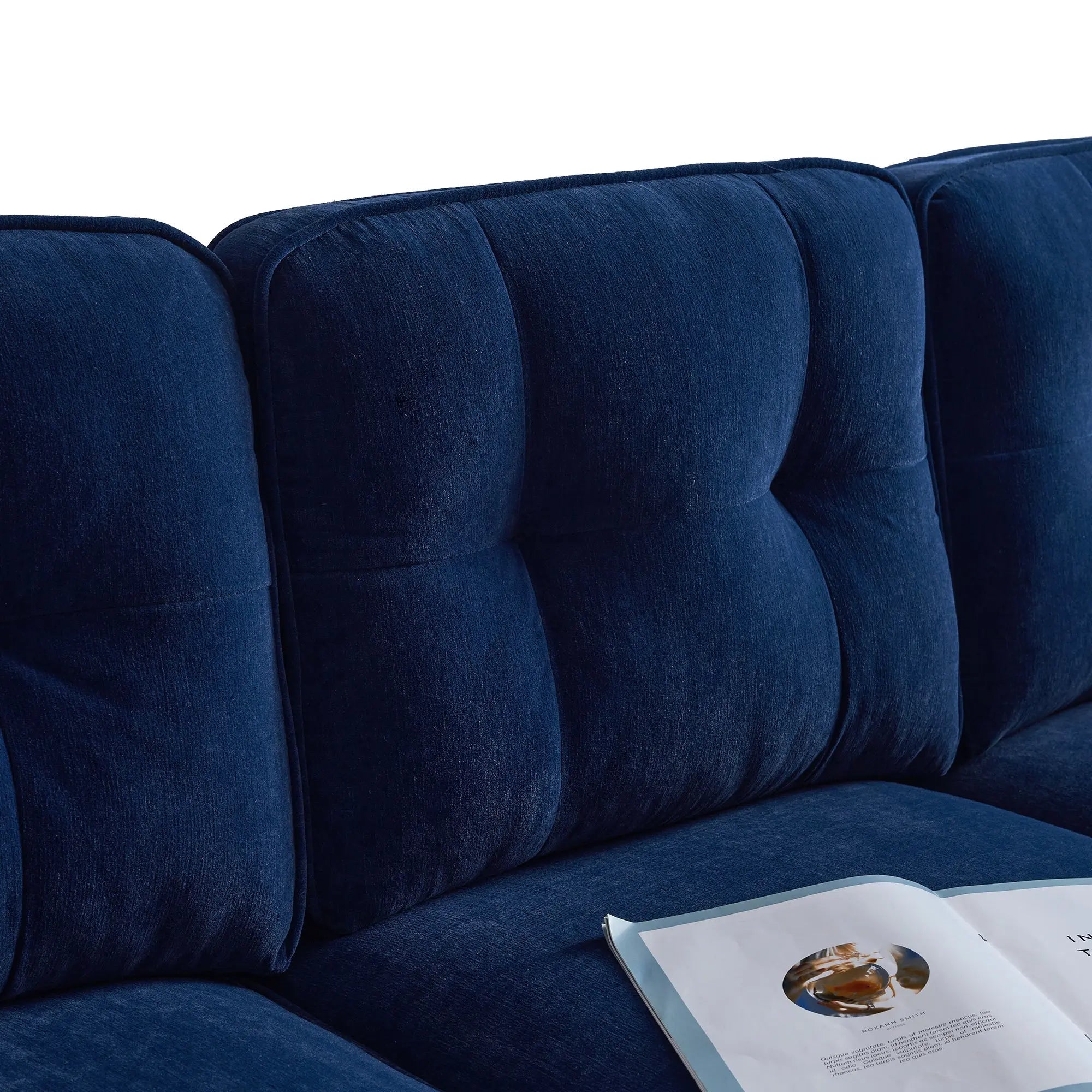 82.6' Modern Sectional Sofas Couches Velvet L Shaped Couches for Sangria Beech