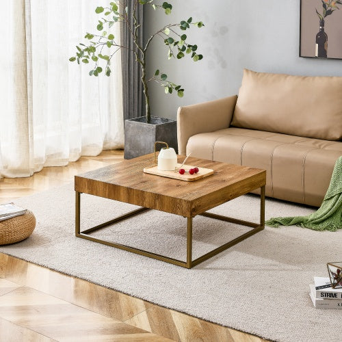 Modern Rectangular Coffee Table, Dining Table. MDF Desktop With Metal Legs. Suitable For Restaurants And Living Rooms. The Size  31.5x31.5x14.37 CJDropshipping