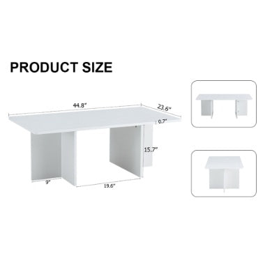 A Modern And Practical White Coffee Table. The Coffee Table Is Made Of Medium Density Fiberboard Material, Suitable For Living Room, Bedroom, And Study. CT-2O CJDropshipping