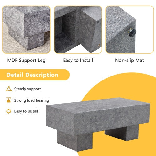 Modern Simple Gray Texture MDF Coffee Table  43.3x21.6x17.2 Practical Model.Making It An Ideal Addition To Any Living Room Or Apartment CJDropshipping