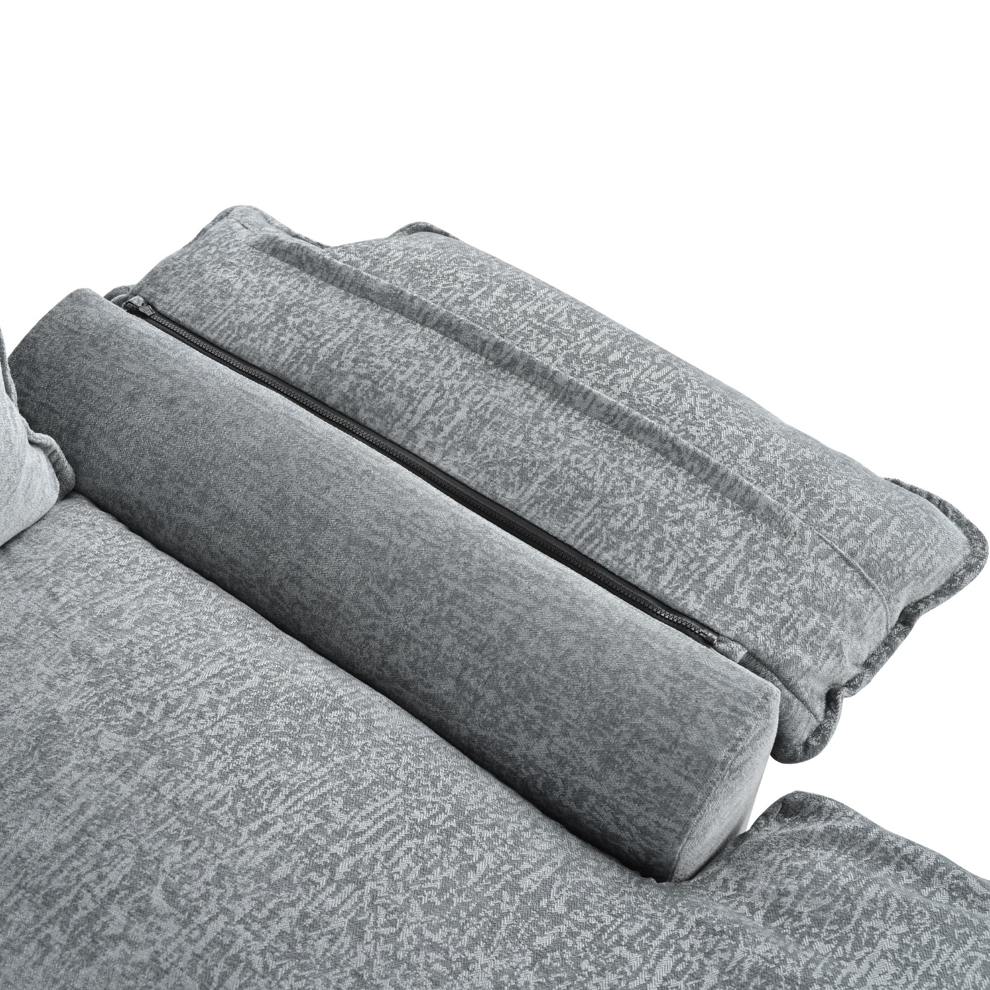 U-Shaped Chenille Sectional Sofa with Adjustable Armrest Pillows -