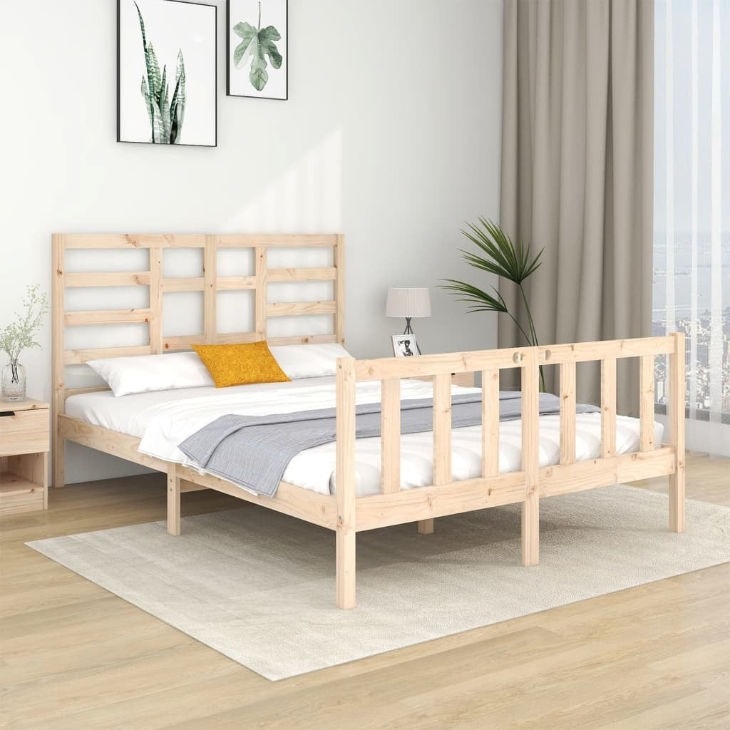 solid wood bed 140x190 cm