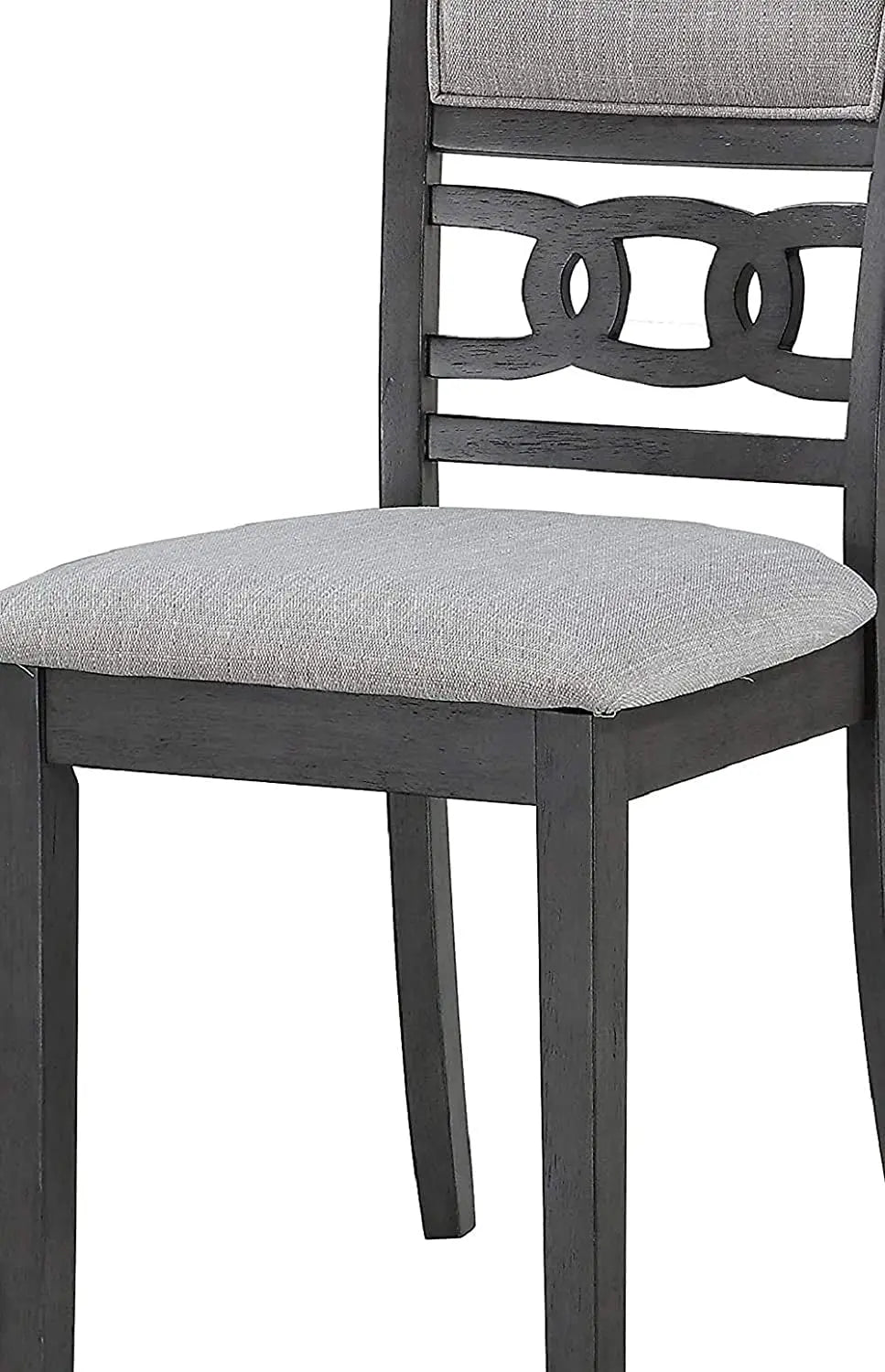 Gray 5-Piece round Dining Set with 1 Table and 4 Chairs Peach Maple
