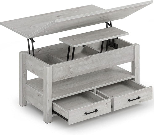 Coffee Table Lift Top, Multi-Function Convertible Coffee Table with Peach Maple