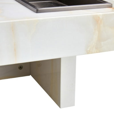 A Modern And Practical Coffee Table With Imitation Marble Patterns, Made Of MDF Material. The Fusion Of Elegance And Natural Fashion 31.4X 31.4X12 CJDropshipping