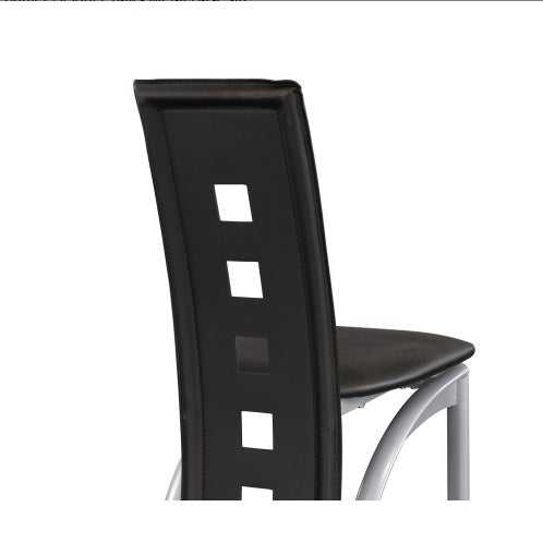 Set Of 2pc Modern Style Counter Height Chairs Metal Base And Leather Upholstered Back CJDropshipping