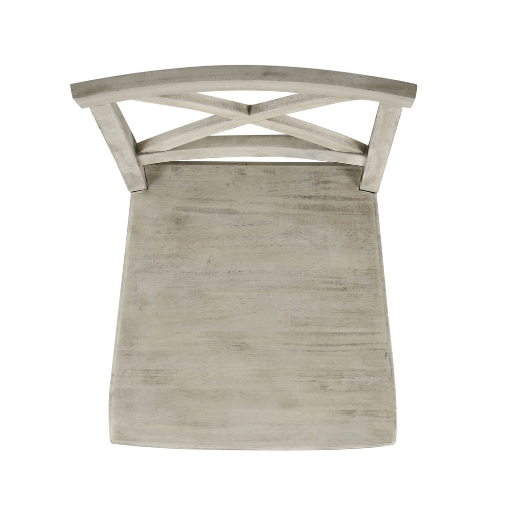 Acacia Wood Dining Chairs, Light Grey Wash, 21D X 17.75W X 35.5H Inch  Set Of 2 CJDropshipping
