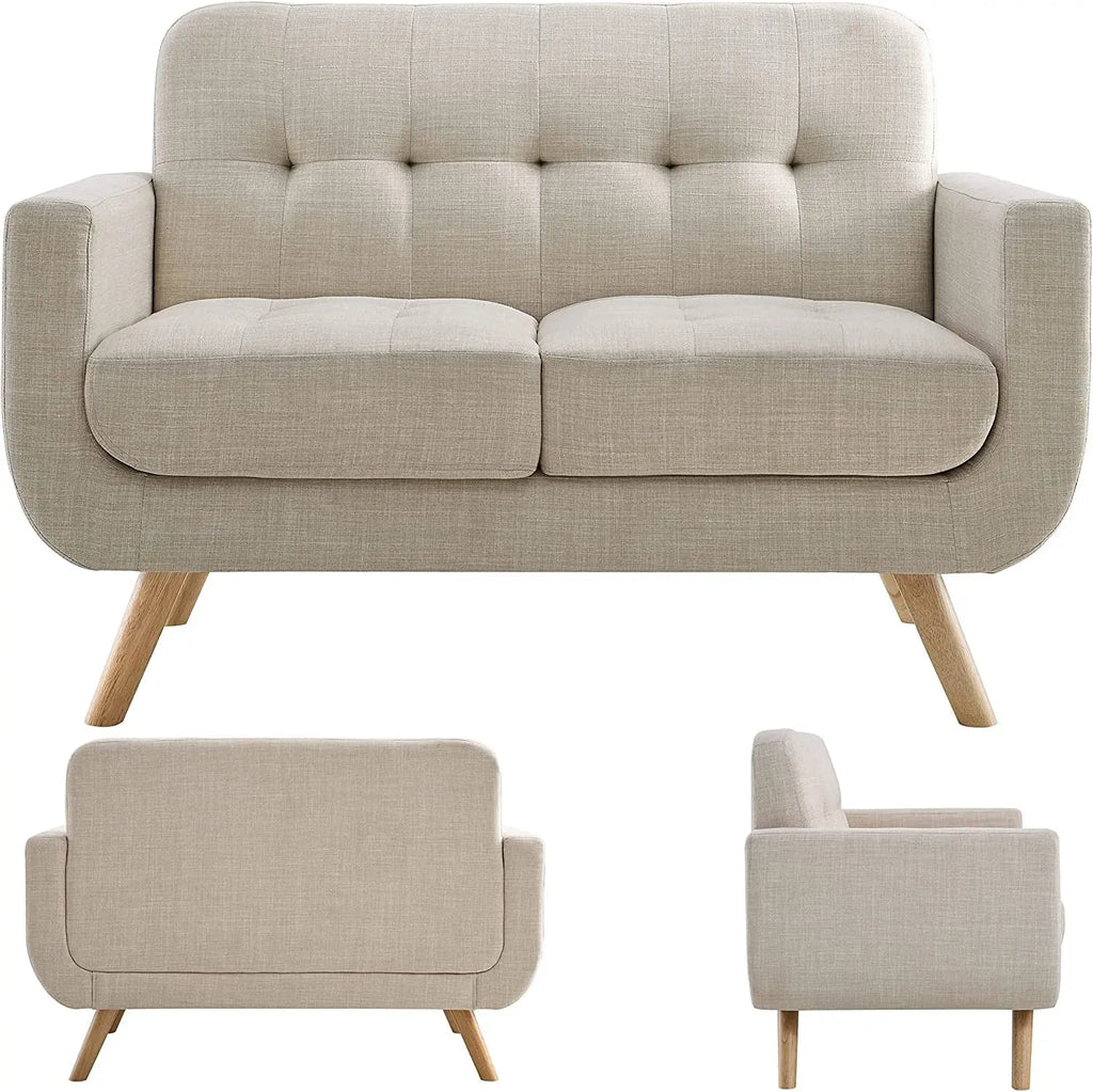Elena Beige Accent Armchair for Living Room Peach Maple