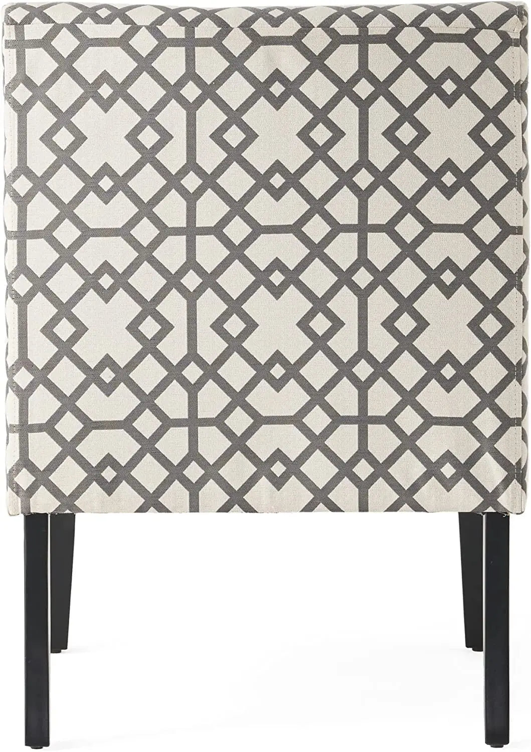 Grey Geometric Accent Chair by Christopher Knight Home Peach Maple