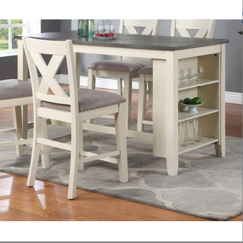 Modern Contemporary Dining Room Furniture Chairs Set Of 2 Counter Height Chairs Light Wooden High Chair X Back Design Cushion Seat CJDropshipping