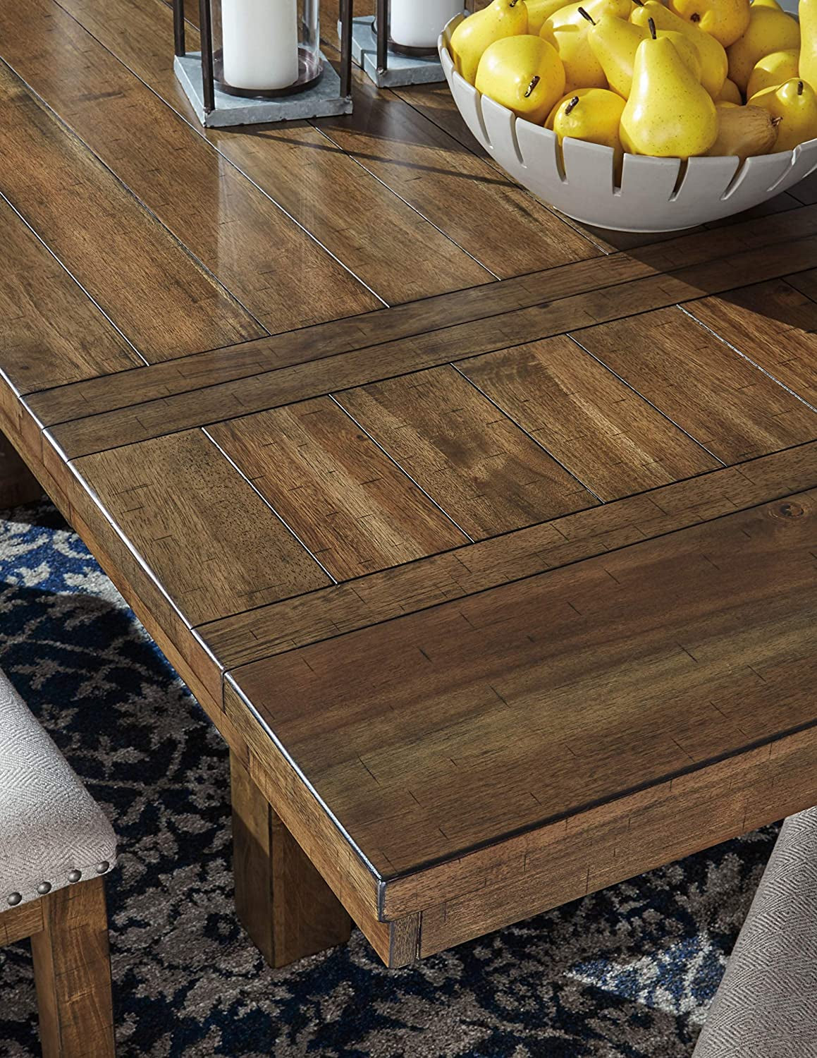 Moriville Farmhouse Dining Extension Table, Seats up to 8