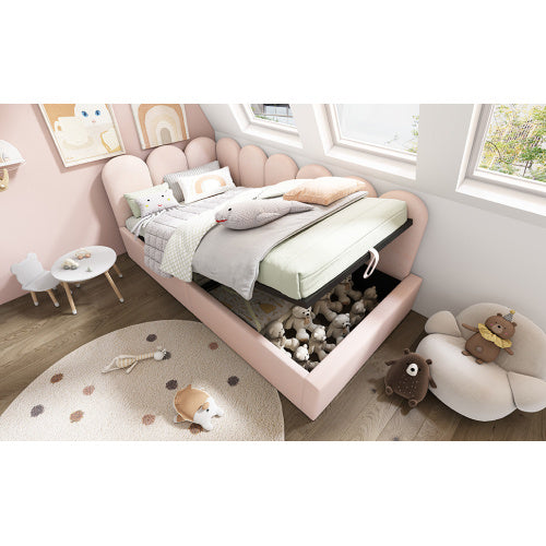 Upholstered Daybed Bed With Storage,Ottoman Bed 3FT Single Sofa Bed 90X190cm, Daybed With Hydraulic Storage Bed Frame, With Metal Slatted Frame, Velvet,  No Mattress