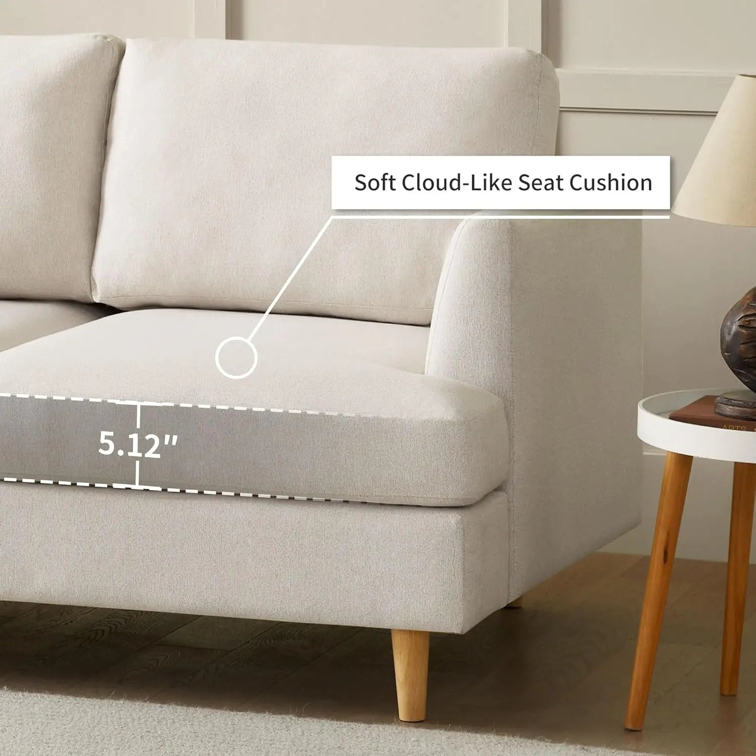Modern Dark Grey Loveseat for Small Spaces Peach Maple