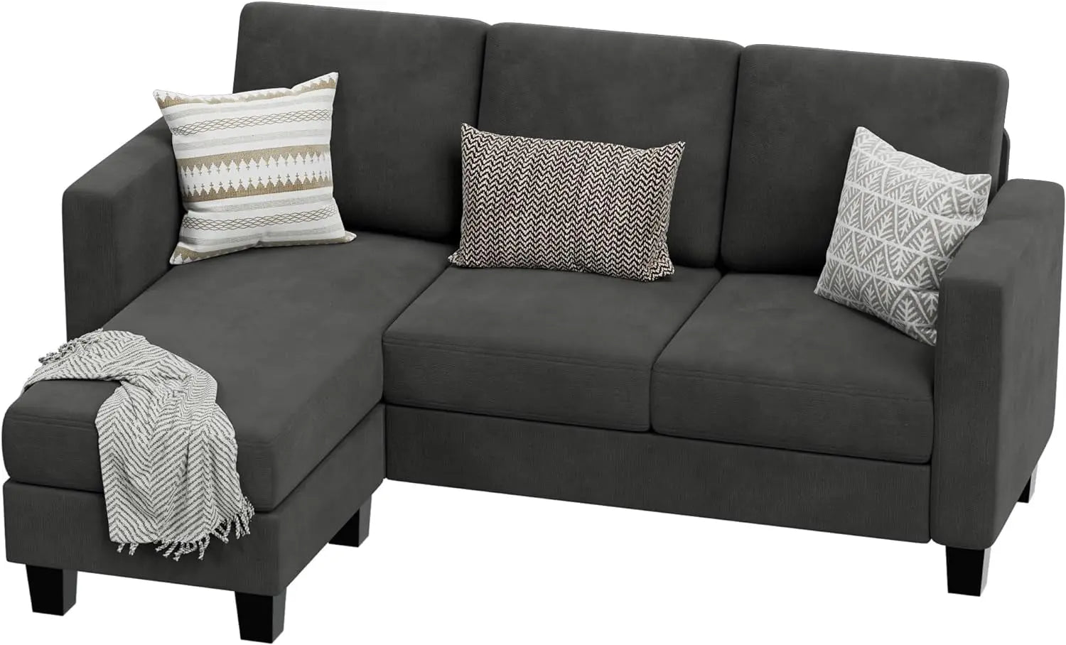 Dark Gray Linen Sectional Sofa for Small Spaces Peach Maple