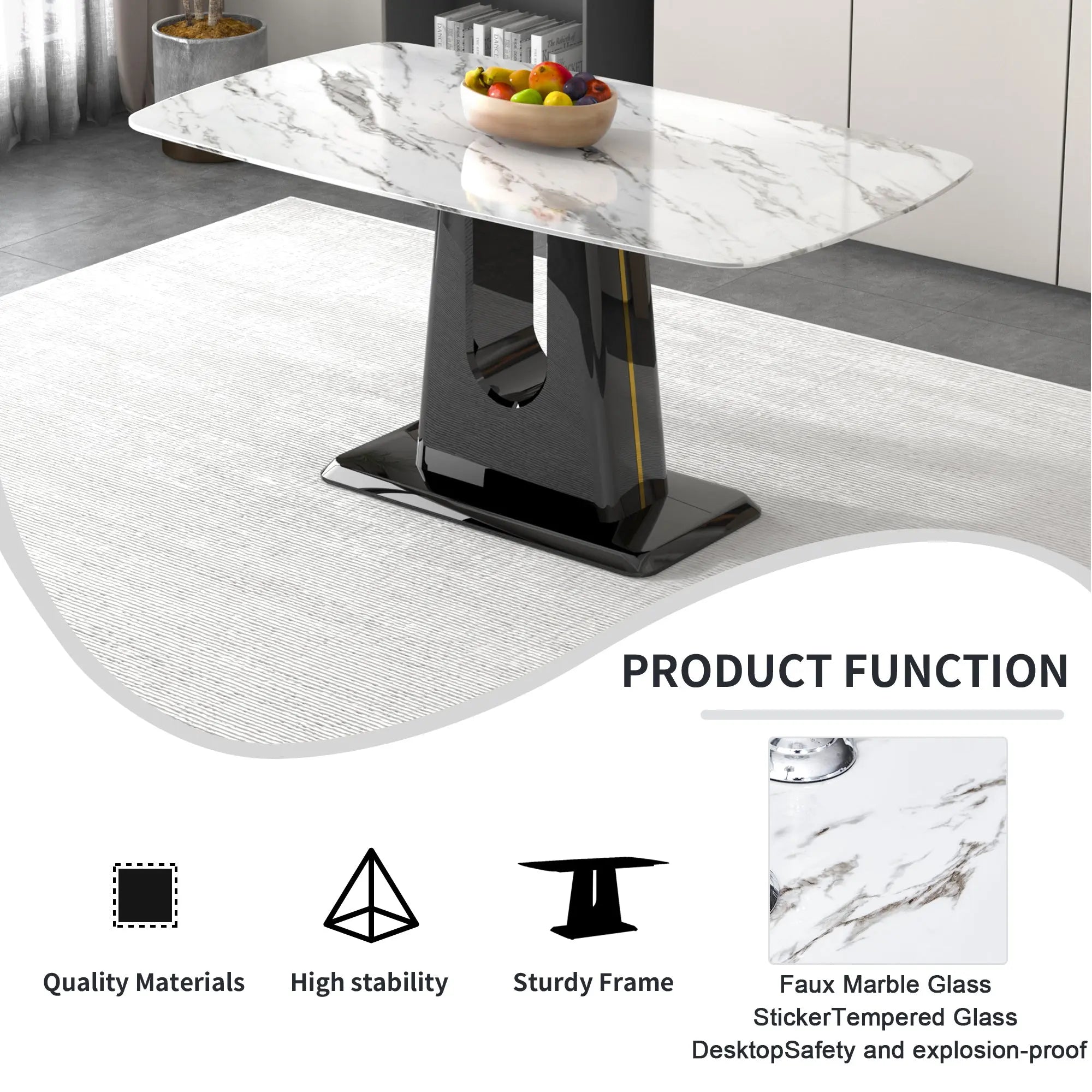 Table and chair set, modern and minimalist dining table, imitation Sangria Beech