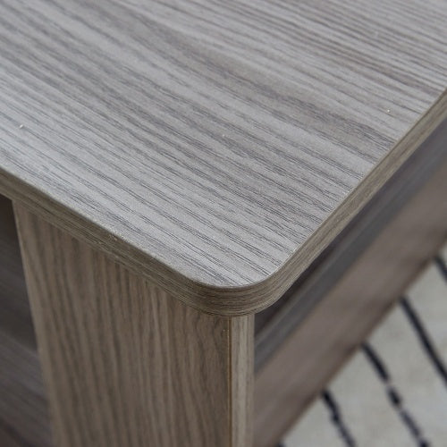 A Modern And Practical Gray Textured Coffee Table,tea Table.Double Layered Coffee Table Made Of MDF Material,. Suitable For Living Room,bedroom And Study Room. 43.3x21.6x16.5 CT16 CJDropshipping