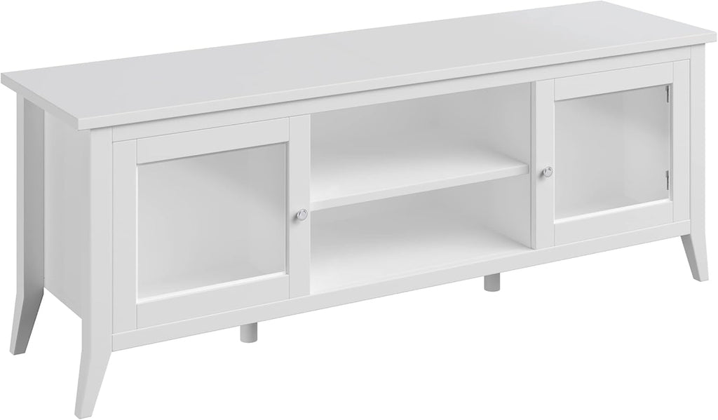 TV Stand - 55-Inch Storage Cabinet with 2 Cubbies and 2 Shelves - Peach Maple