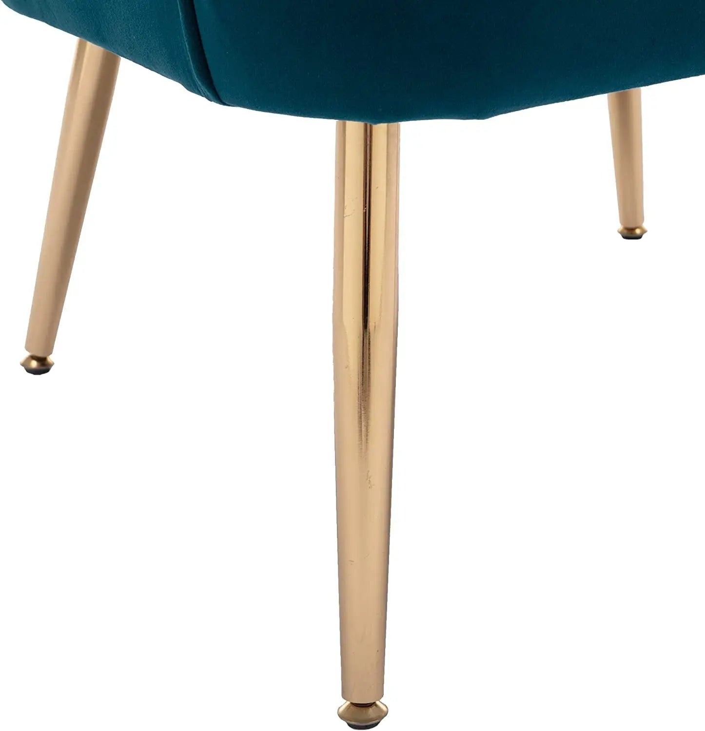 Teal Velvet Accent Chair with Golden Legs Peach Maple
