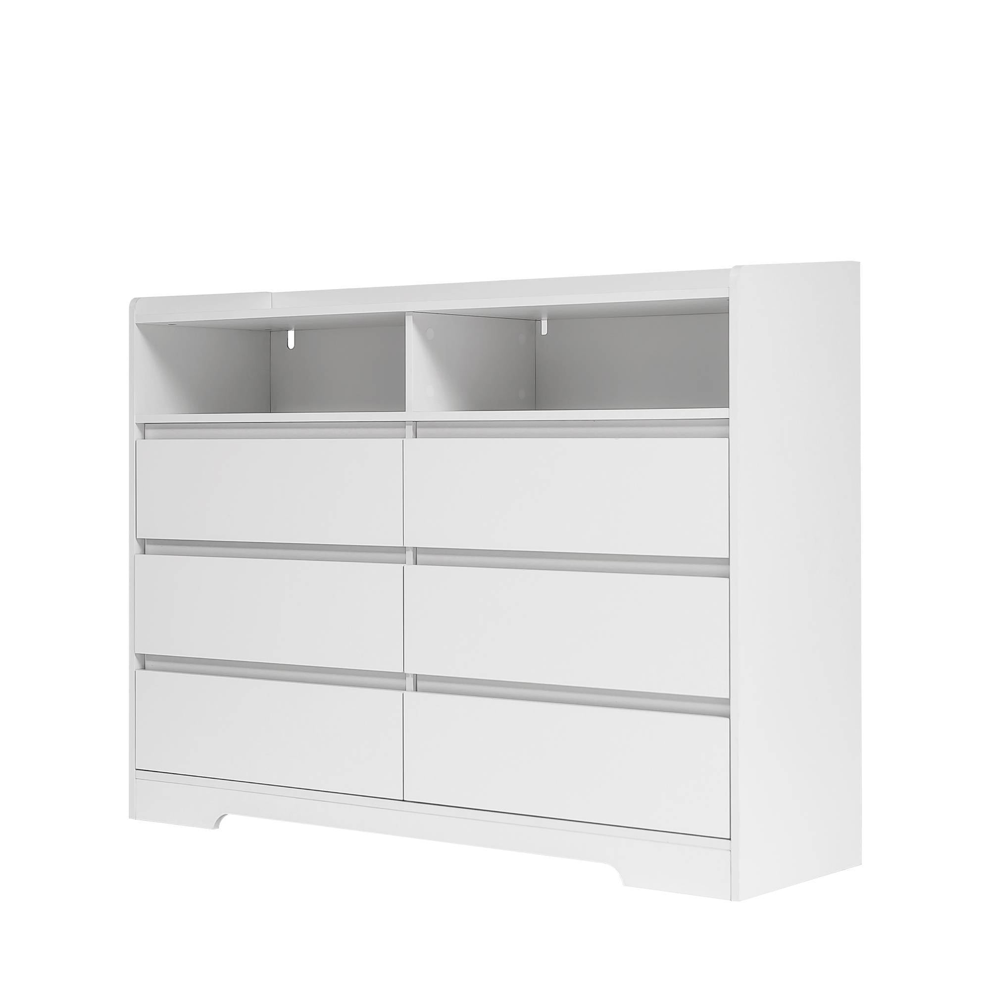 6 Drawer Dresser With LED Lights Modern Dressers Drawers With Sturdy Frame