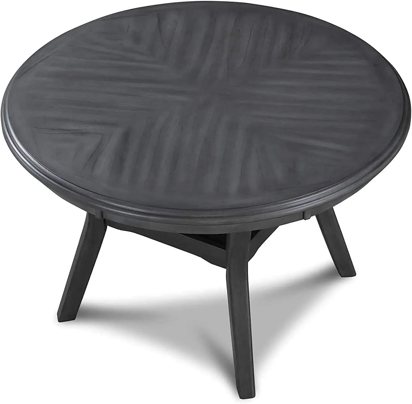 Gray 5-Piece round Dining Set with 1 Table and 4 Chairs Peach Maple