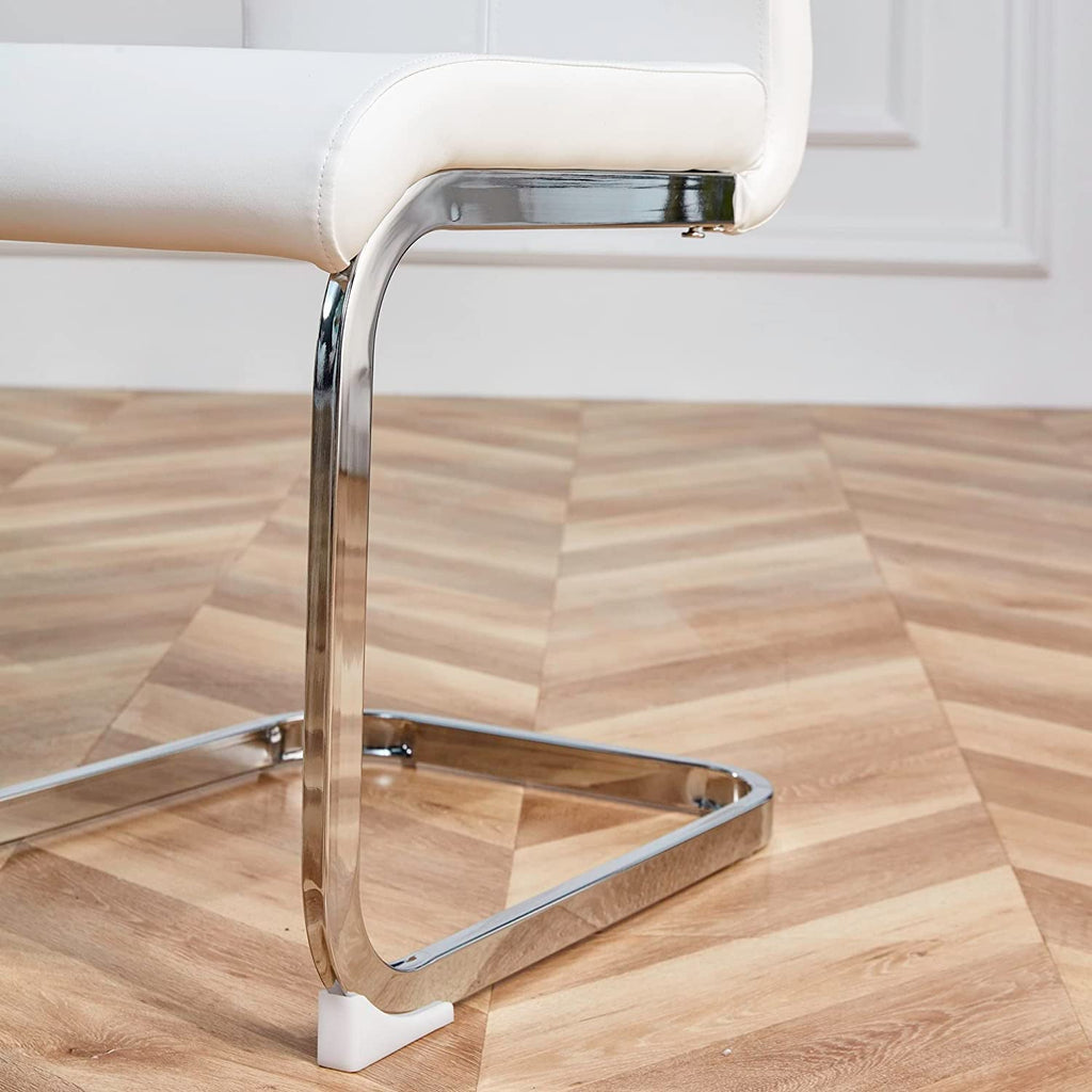 Dining Chairs Set of 4 with Faux Leather Padded Seat High Back and