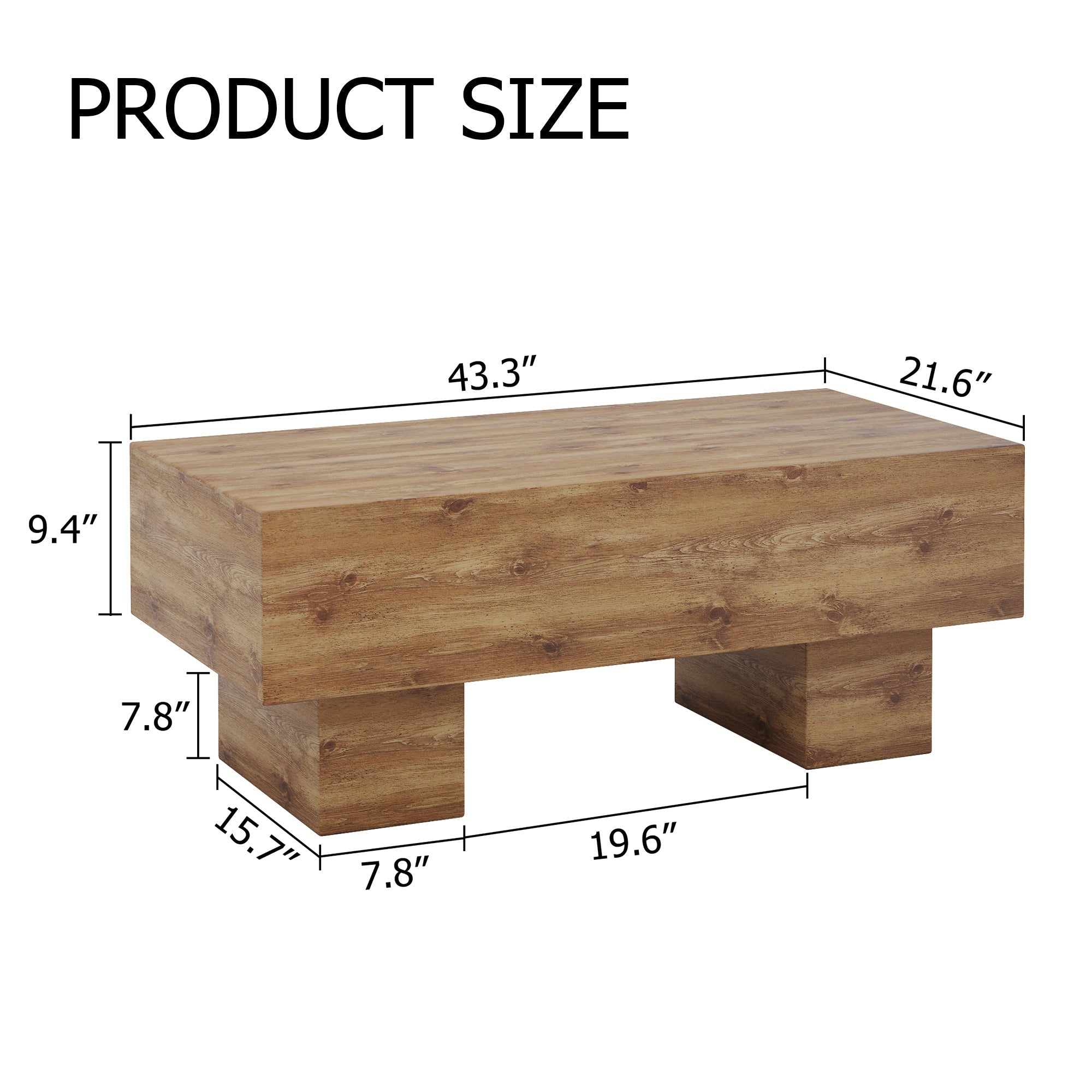 This modern rectangular coffee table features a stylish wood color, Sangria Beech