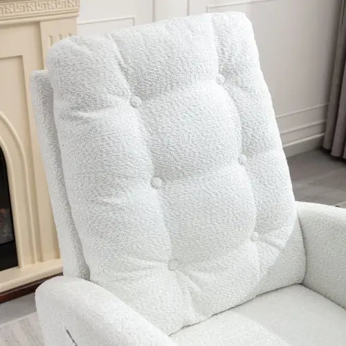 Accent Rocking Chair with Footrest White Hermes