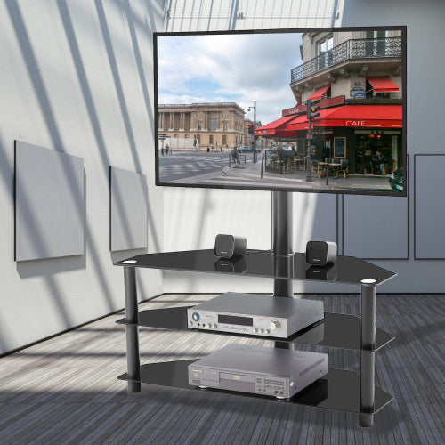 Multi-function TV Stand Height Adjustable Bracket Swivel 3-Tier Teal Simba