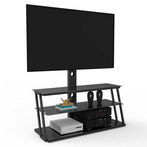 Multi-Function Angle And Height Adjustable Tempered Glass TV Stand Teal Simba