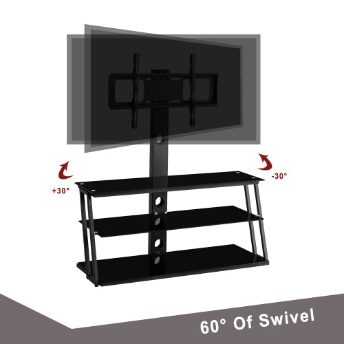 Multi-Function Angle And Height Adjustable Tempered Glass TV Stand Teal Simba