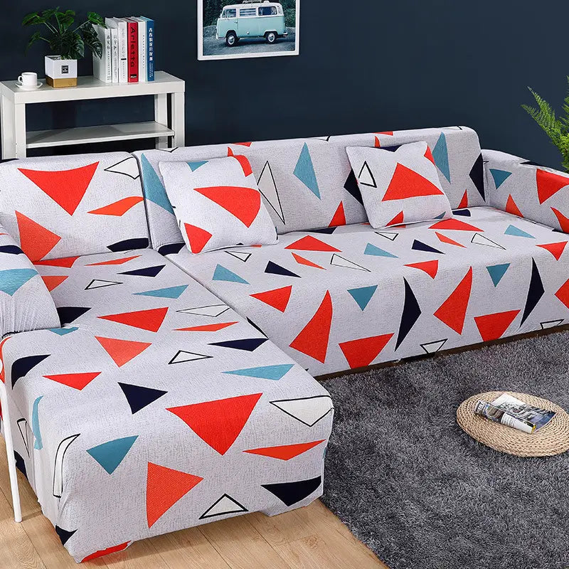 BotaniLuxe™ – Floral Stretch Sofa Cover for Modular/L-Shape Sofas Carmine Juneberry