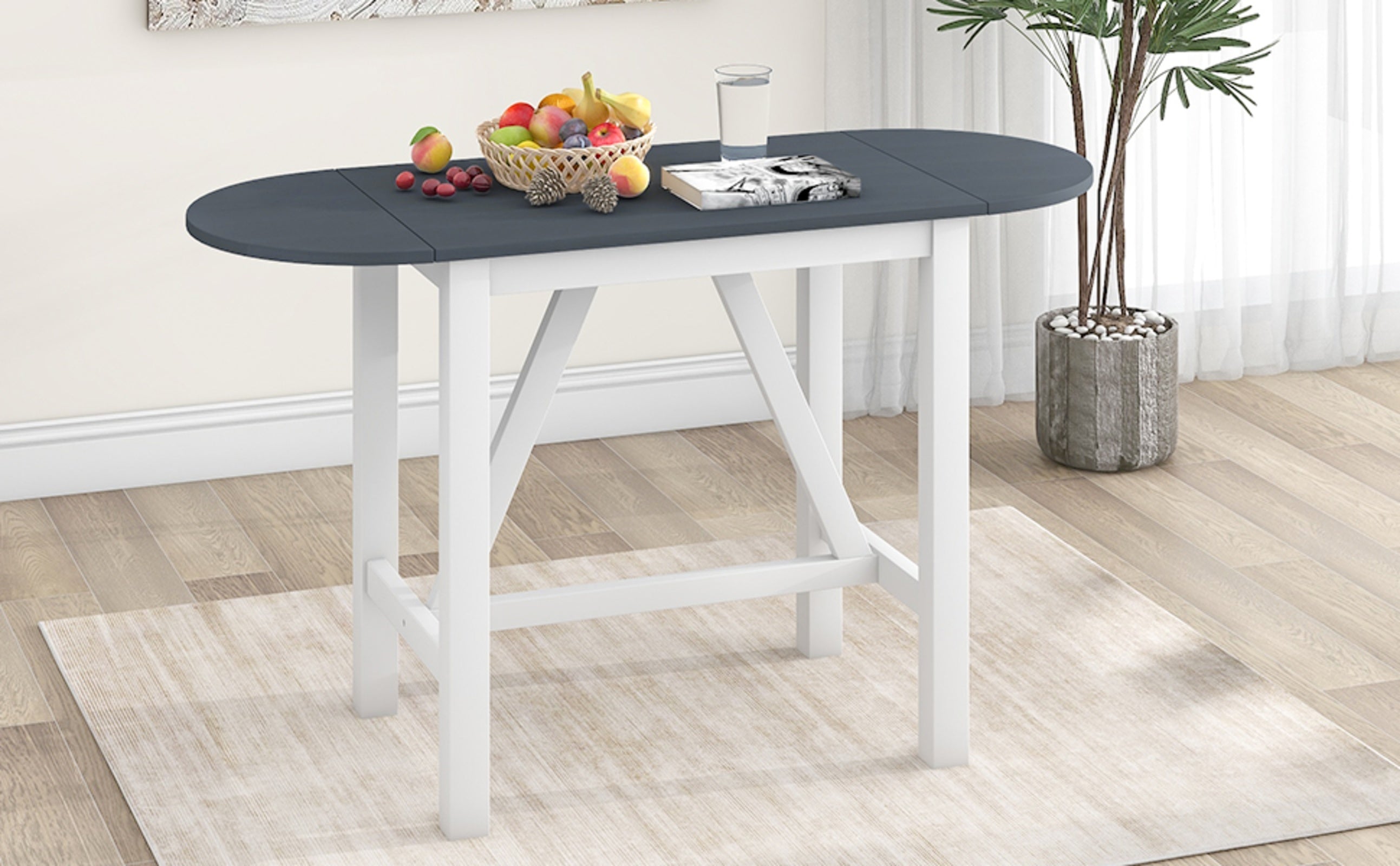 TOPMAX 3-Piece Wood Counter Height Dining Set With 2 Upholstered Chairs