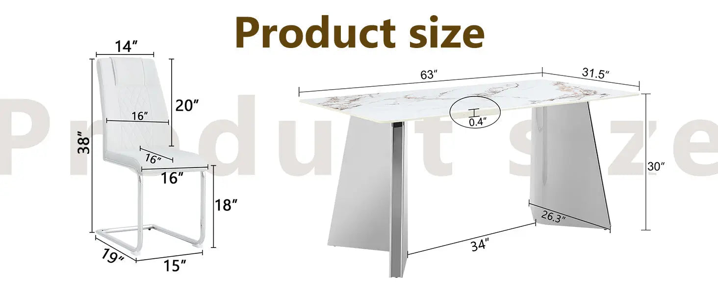 Table and chair set.63*31.4 Inch Luxurious Cold Jade Sintered Stone Sangria Beech