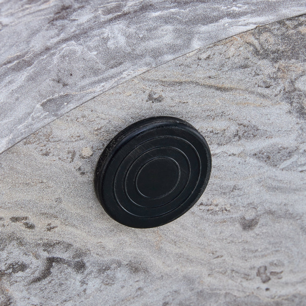 Simple Grey Marble Textured Cylindrical Coffee Table, Industrial Style Sangria Beech