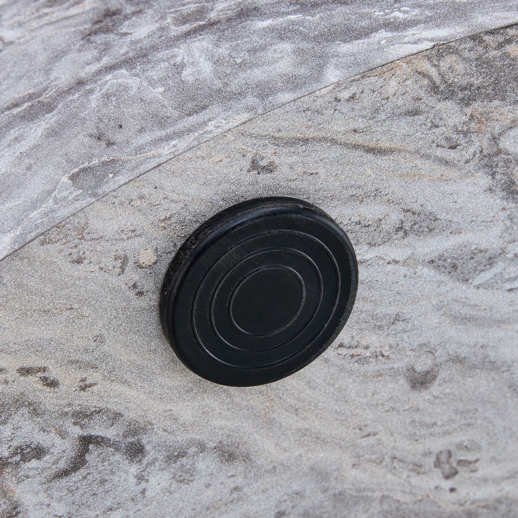 Simple Grey Marble Textured Cylindrical Coffee Table, Industrial Style Sangria Beech
