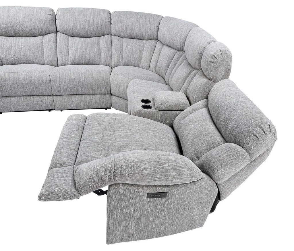 Park City - 5 Piece Sectional - Pearl Silver Crimson Medea