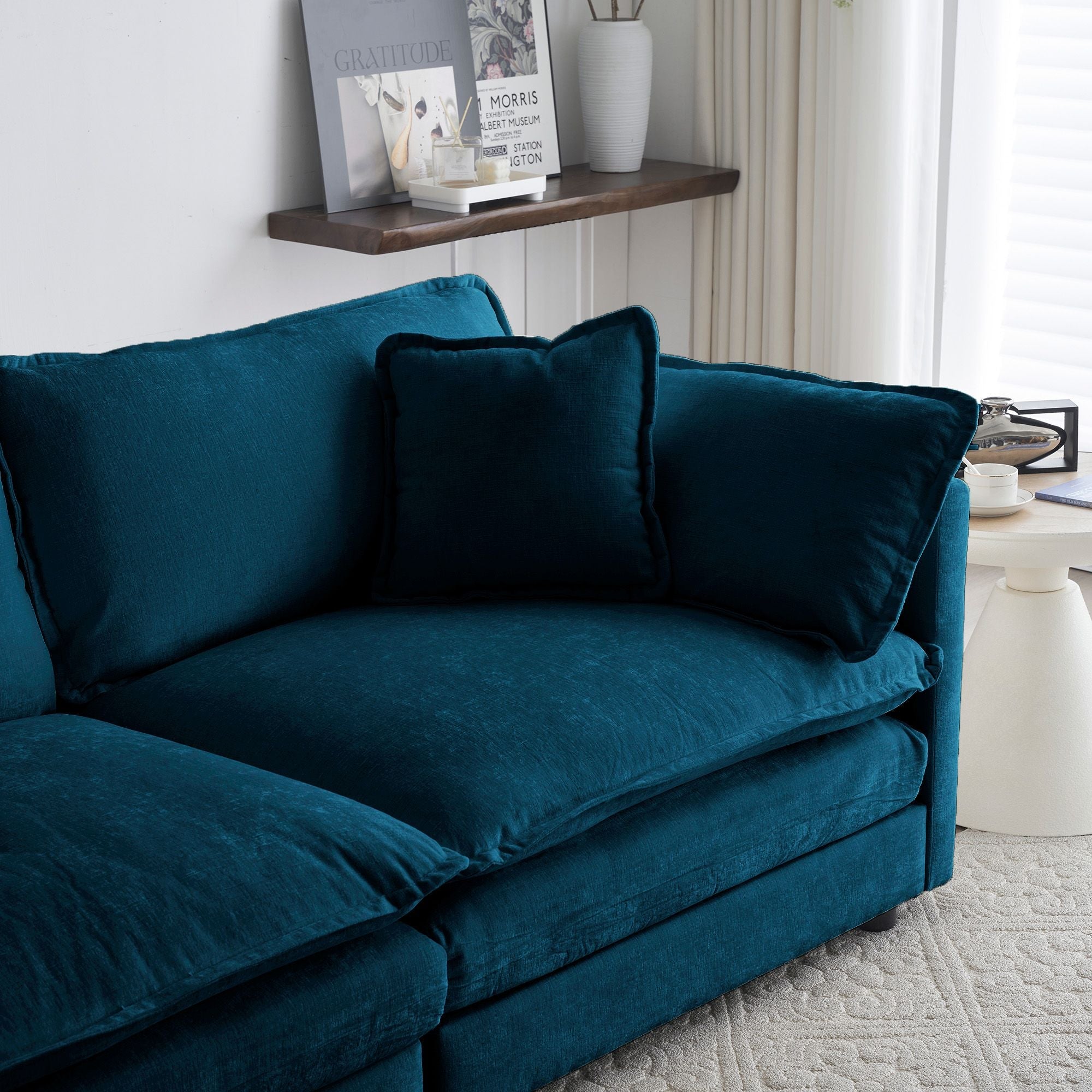 U-Shaped Sectional Sofa w/Reversible Footrest, 5-Seater Convertible