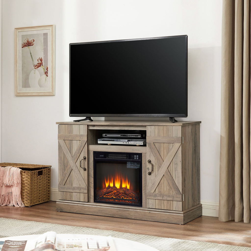 American retro TV Stand Farmhouse Classic Media TV Stand Antique Crimson Medea