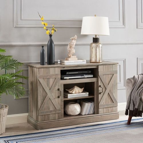 American retro TV Stand Farmhouse Classic Media TV Stand Antique Crimson Medea