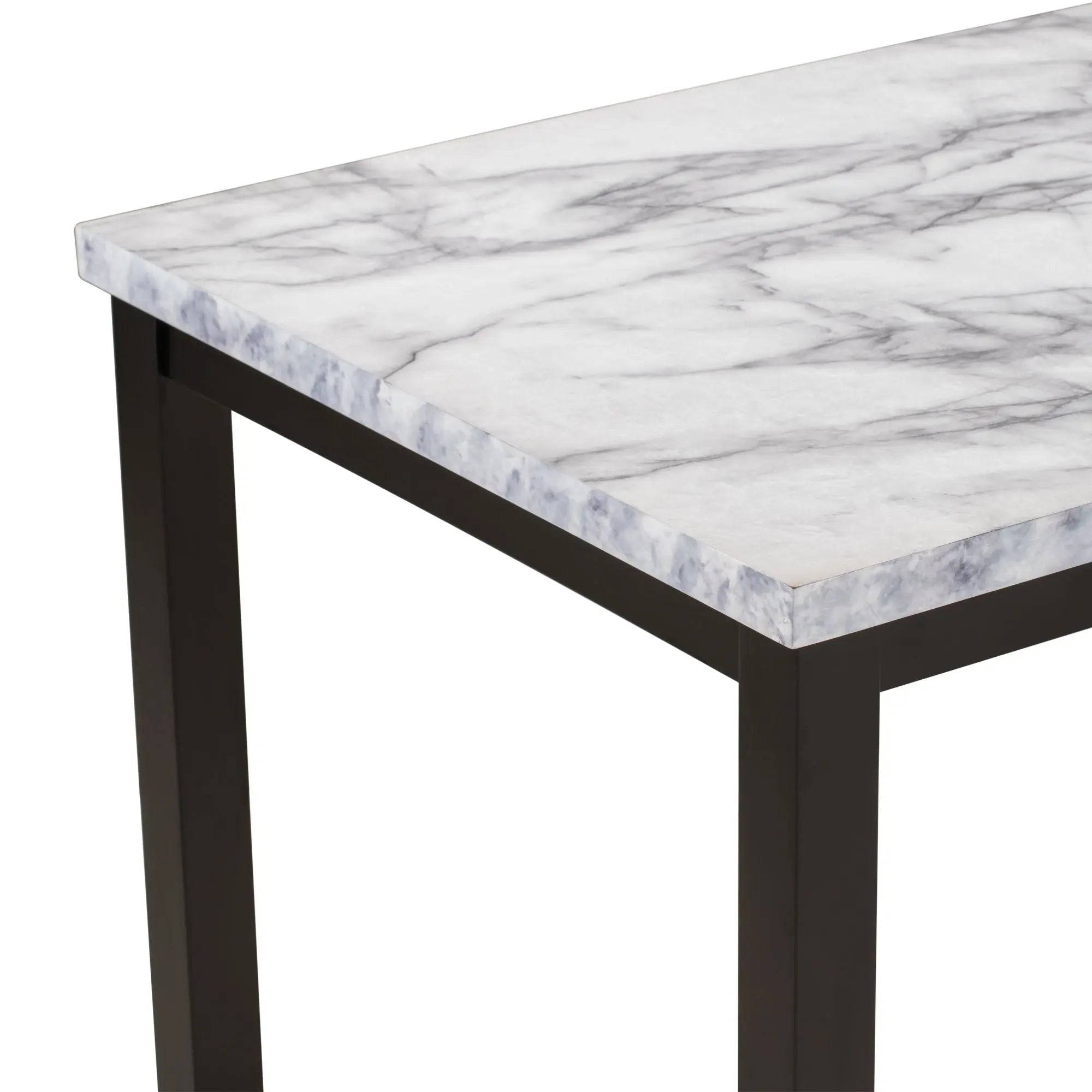 Faux Marble 5-Piece Dining Set Table with 4 Thicken Cushion Dining Crimson Medea