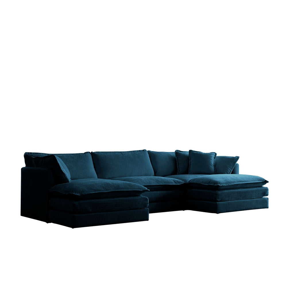 U-Shaped Sectional Sofa w/Reversible Footrest, 5-Seater Convertible