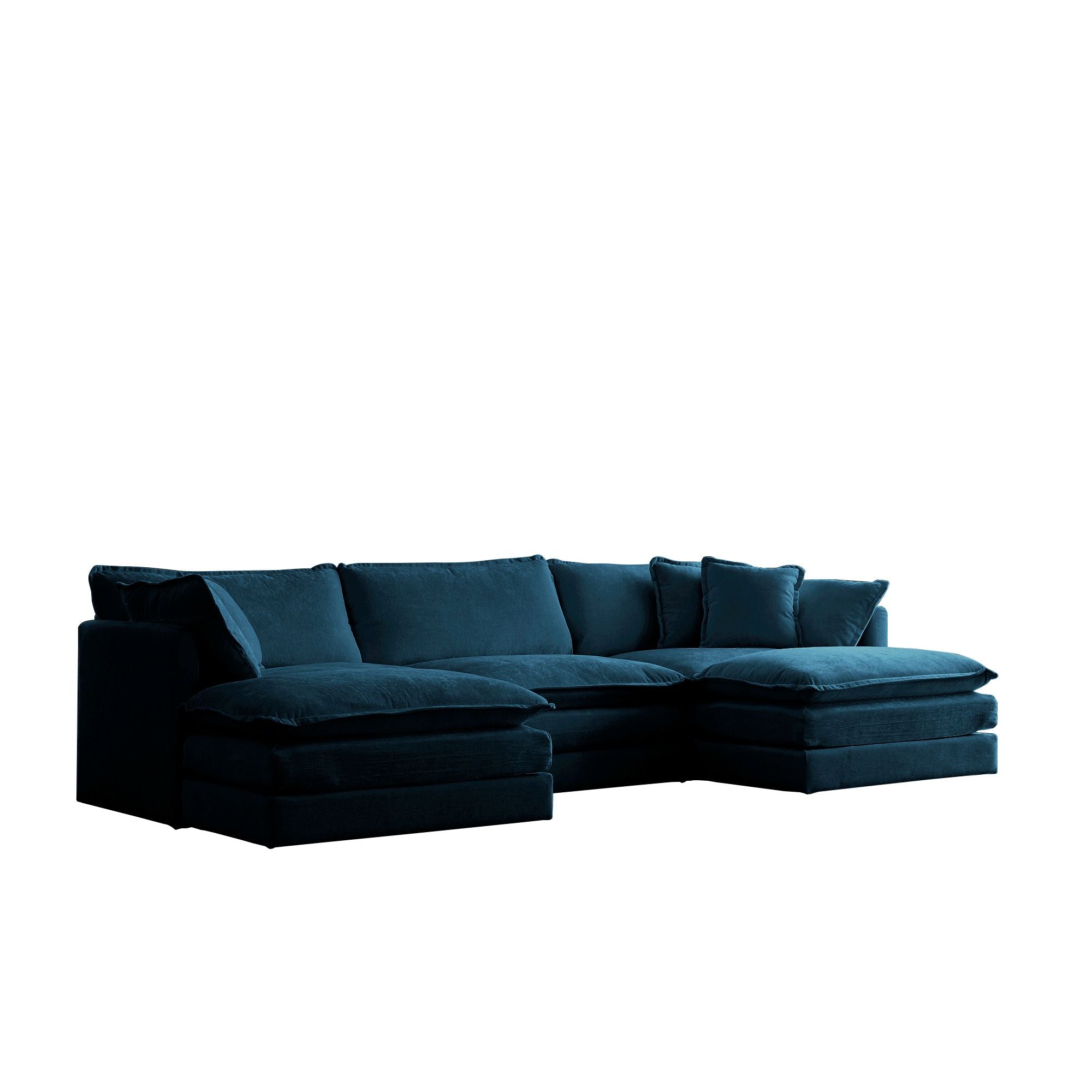U-Shaped Sectional Sofa w/Reversible Footrest, 5-Seater Convertible