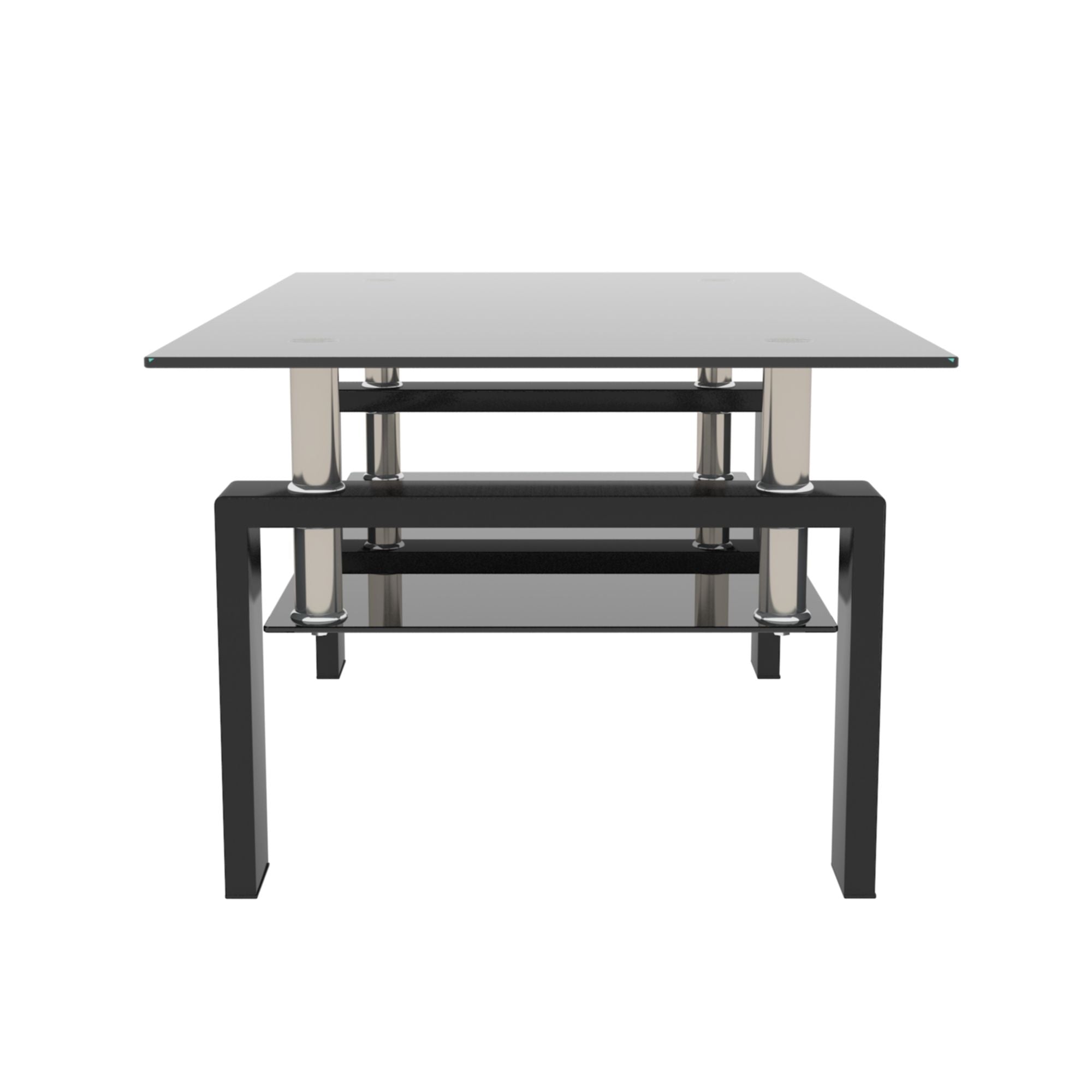 Rectangle Black Glass Coffee Table, Clear Coffee Table,Modern Side Crimson Medea
