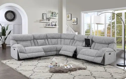 Park City - 5 Piece Sectional - Pearl Silver Crimson Medea